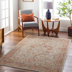 Cress Rust Rich Textured Traditional Rug - Ornate Home