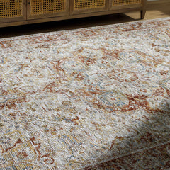 Cress Rust Rich Textured Traditional Rug - Ornate Home