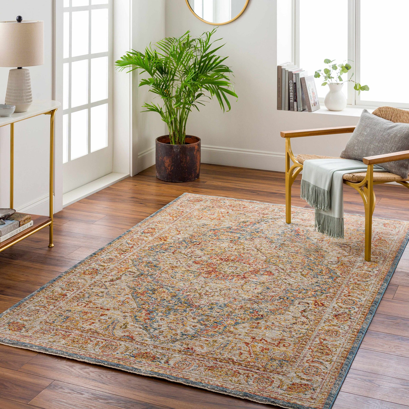 Cress Tan Rich Textured Traditional Rug - Ornate Home