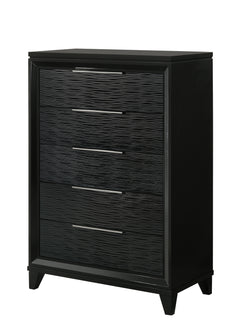 Cressida Black Upholstered LED Panel Bedroom Set - Ornate Home