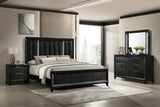 Cressida Black Upholstered LED Panel Bedroom Set - Ornate Home