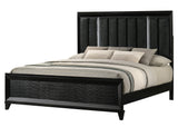 Cressida Black Upholstered LED Panel Bedroom Set - Ornate Home