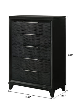 Cressida Black Upholstered LED Panel Bedroom Set - Ornate Home
