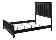 Cressida Black Upholstered LED Panel Bedroom Set - Ornate Home