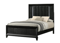 Cressida Black Upholstered LED Panel Bedroom Set - Ornate Home
