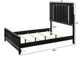 Cressida Black Upholstered LED Panel Bedroom Set - Ornate Home