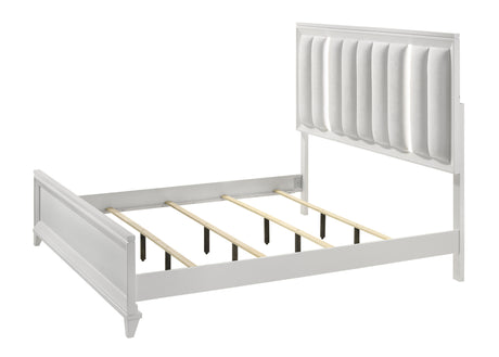 Cressida White King Upholstered LED Panel Bed - Ornate Home