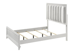 Cressida White Queen Upholstered LED Panel Bed - Ornate Home