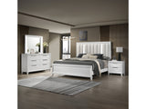 Cressida White Upholstered LED Panel Bedroom Set - Ornate Home