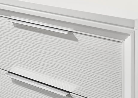 Cressida White Upholstered LED Panel Bedroom Set - Ornate Home