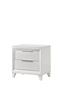 Cressida White Upholstered LED Panel Bedroom Set - Ornate Home