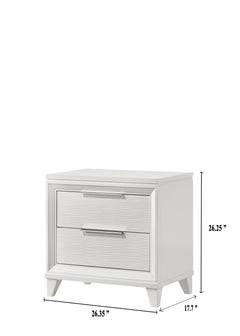 Cressida White Upholstered LED Panel Bedroom Set - Ornate Home
