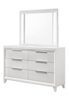 Cressida White Upholstered LED Panel Bedroom Set - Ornate Home