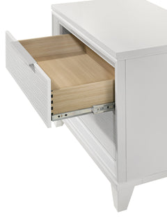 Cressida White Upholstered LED Panel Bedroom Set - Ornate Home