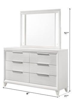 Cressida White Upholstered LED Panel Bedroom Set - Ornate Home