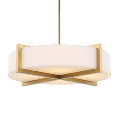 Cresson Brass/White 4 Light Drum Pendant - Ornate Home