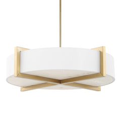 Cresson Brass/White 4 Light Drum Pendant - Ornate Home
