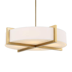 Cresson Brass/White 4 Light Drum Pendant - Ornate Home