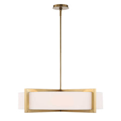 Cresson Brass/White 4 Light Drum Pendant - Ornate Home