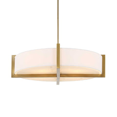 Cresson Brass/White 4 Light Drum Pendant - Ornate Home