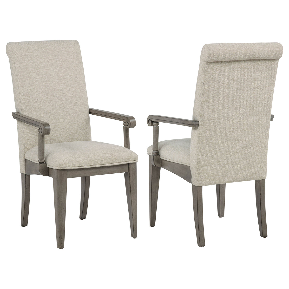 Cresswell Tan Upholstered Dining Arm Chair (Set Of 2) - Ornate Home