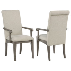 Cresswell Tan Upholstered Dining Arm Chair (Set Of 2) - Ornate Home