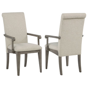 Cresswell Tan Upholstered Dining Arm Chair (Set Of 2) - Ornate Home