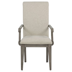 Cresswell Tan Upholstered Dining Arm Chair (Set Of 2) - Ornate Home