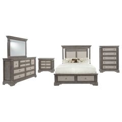 Cresswell Taupe 5-Piece California King Storage Bedroom Set - Ornate Home