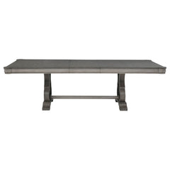 Cresswell Weathered Taupe 104-inch Double Pedestal Extension Dining Table - Ornate Home