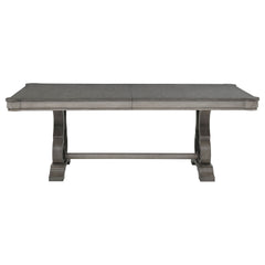 Cresswell Weathered Taupe 104-inch Double Pedestal Extension Dining Table - Ornate Home