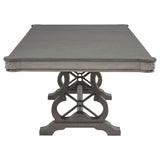 Cresswell Weathered Taupe 104-inch Double Pedestal Extension Dining Table - Ornate Home