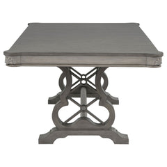 Cresswell Weathered Taupe 104-inch Double Pedestal Extension Dining Table - Ornate Home