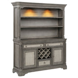 Cresswell Weathered Taupe 2-door 3-drawer Buffet And Hutch - Ornate Home