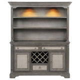 Cresswell Weathered Taupe 2-door 3-drawer Buffet And Hutch - Ornate Home