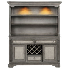 Cresswell Weathered Taupe 2-door 3-drawer Buffet And Hutch - Ornate Home