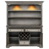 Cresswell Weathered Taupe 2-door 3-drawer Buffet And Hutch - Ornate Home