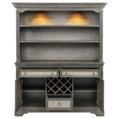 Cresswell Weathered Taupe 2-door 3-drawer Buffet And Hutch - Ornate Home