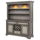 Cresswell Weathered Taupe 2-door 3-drawer Buffet And Hutch - Ornate Home