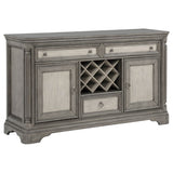 Cresswell Weathered Taupe 2-door 3-drawer Wine Storage Buffet - Ornate Home