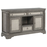 Cresswell Weathered Taupe 2-door 3-drawer Wine Storage Buffet - Ornate Home