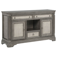 Cresswell Weathered Taupe 2-door 3-drawer Wine Storage Buffet - Ornate Home