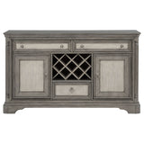 Cresswell Weathered Taupe 2-door 3-drawer Wine Storage Buffet - Ornate Home