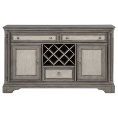 Cresswell Weathered Taupe 2-door 3-drawer Wine Storage Buffet - Ornate Home
