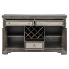Cresswell Weathered Taupe 2-door 3-drawer Wine Storage Buffet - Ornate Home