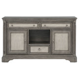 Cresswell Weathered Taupe 2-door 3-drawer Wine Storage Buffet - Ornate Home