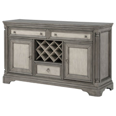Cresswell Weathered Taupe 2-door 3-drawer Wine Storage Buffet - Ornate Home