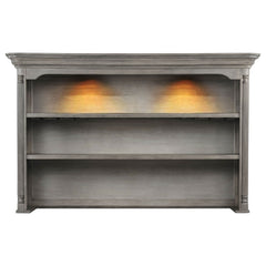 Cresswell Weathered Taupe 2-tier Touch Light Hutch Display Cabinet - Ornate Home
