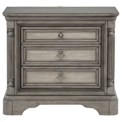 Cresswell Weathered Taupe 3-drawer Nightstand Bedside Table - Ornate Home