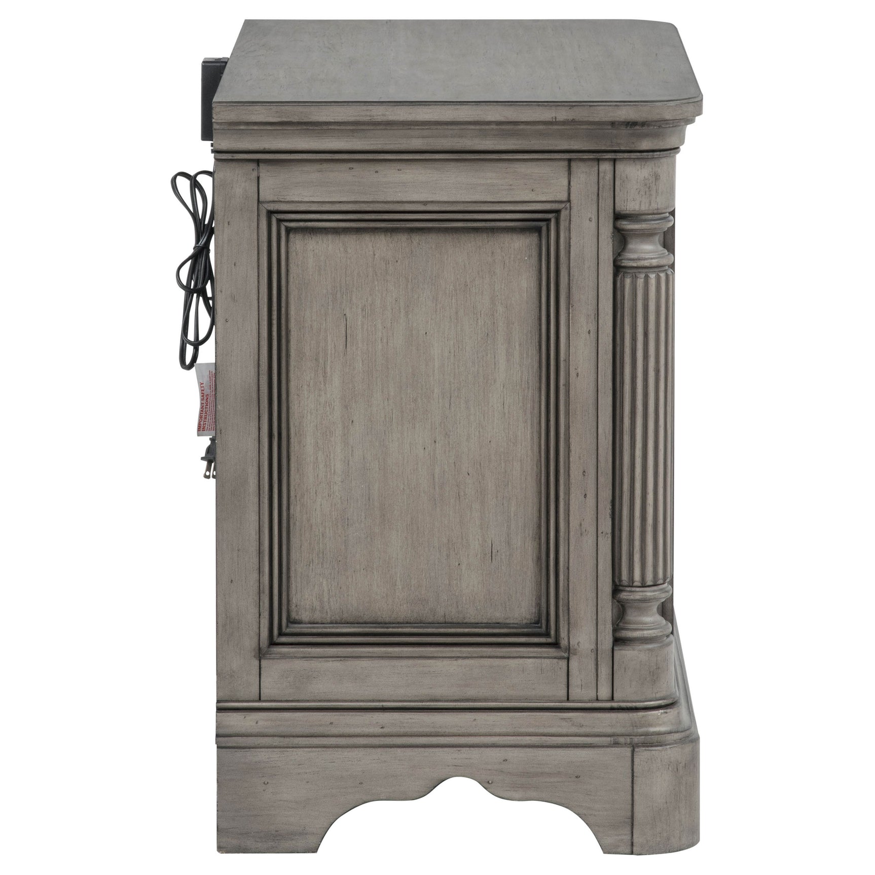 Cresswell Weathered Taupe 3-drawer Nightstand Bedside Table - Ornate Home